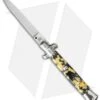 SKM 9" Italian Stiletto Automatic Knife Mosaic Acrylic (4" Satin Flat) BMM