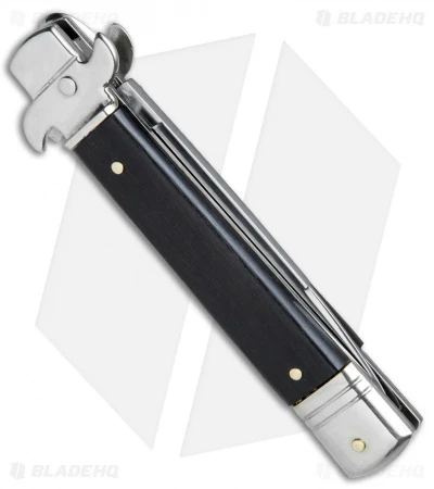 AKC Leverletto 7.5" Lever Lock Automatic Italian Knife Ebony (3.2" Satin) - Image 3