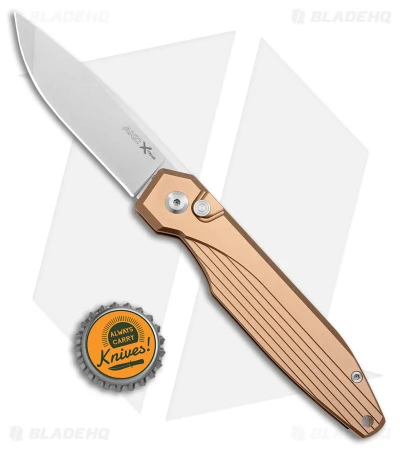 AKC X-treme Dandy Tan Aluminum Automatic Knife (3.1" Stonewash) - Image 4