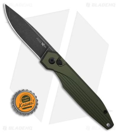 AKC X-treme Dandy Automatic Knife Green Aluminum (3.1" Black Stonewash) - Image 4