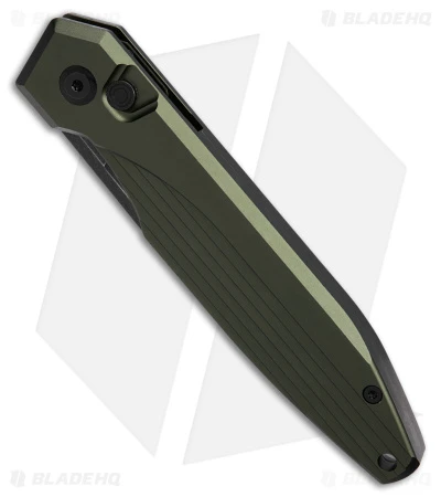 AKC X-treme Dandy Automatic Knife Green Aluminum (3.1" Black Stonewash) - Image 2