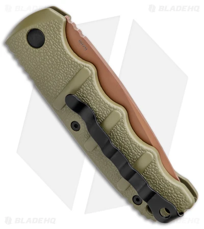 Boker Desert Warrior Kalashnikov Tanto Automatic Knife Green (3.25" D2 Copper) - Image 3