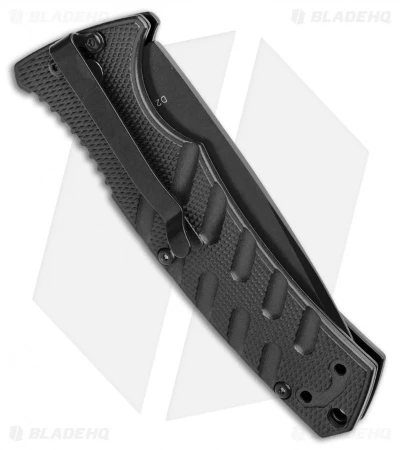 Boker Plus Strike Drop Point Automatic Knife (3.25" Black D2) - Image 3