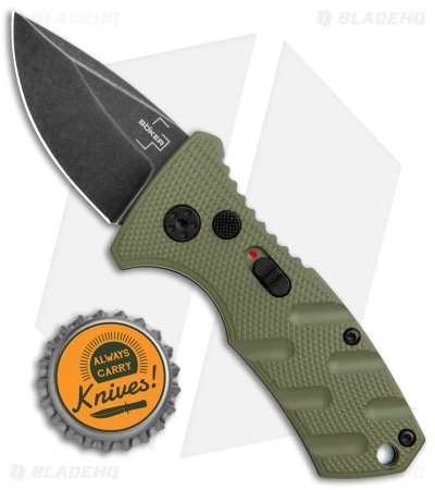 Boker Stubby Strike CA Legal Automatic Knife OD Green (1.9" Smokewash D2) - Image 4