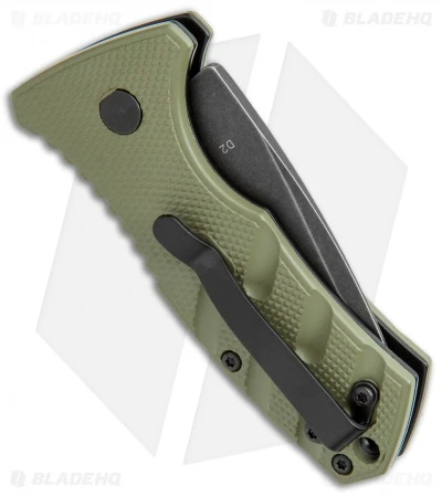 Boker Stubby Strike CA Legal Automatic Knife OD Green (1.9" Smokewash D2) - Image 3