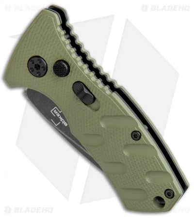 Boker Stubby Strike CA Legal Automatic Knife OD Green (1.9" Smokewash D2) - Image 2