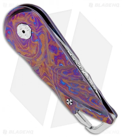 Brian Tighe Custom Tighe Nee Automatic Knife Timascus (1.9" Damasteel) - Image 3