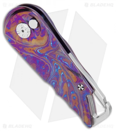 Brian Tighe Custom Tighe Nee Automatic Knife Timascus (1.9" Damasteel) - Image 2