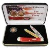 Case Indian Head Penny Trapper Knife 4.125" Jigged Red Bone (5254 SS)