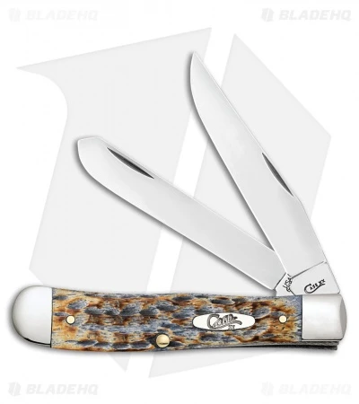 Case Trapper Knife 4.25" Burnt Gray Peach Seed Bone Jig (6254 SS) 27770
