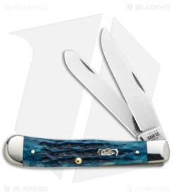 Case Trapper Knife 4.1" Pocket Worn Blue Bone/Peach Seed Jig (6254 SS) 51850
