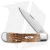 Case Tribal Lock Knife 4.125" Peach Seed Jigged Amber Bone (TB612010L SS) 00247