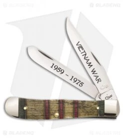 Case Vietnam War Trapper Traditional Knife Yellow/Green/Red Bone (6254 SS) 22040