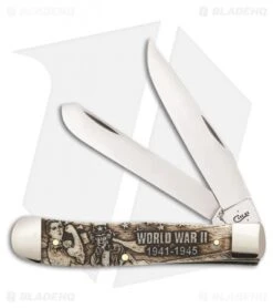Case War Series Trapper WWII Traditional Knife 4.125" Bone (6254 SS) 22030