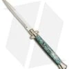 Frank B 11" Italian Stiletto Automatic Knife Abalone Gold (3.8" Gold Bayo)