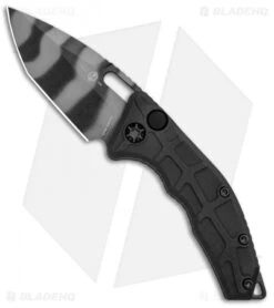 Heretic Knives Martyr Automatic Knife Black Aluminum (3" Tiger Stripe)