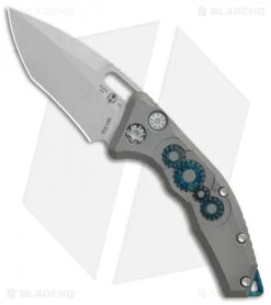 Heretic Knives Martyr Recurve Automatic Knife Ti/Patina Cu Gear (3" Battleworn)