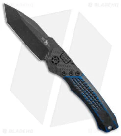 Heretic Knives Wraith Auto Knife Breakthrough Blue (3.75" Battleworn Black)