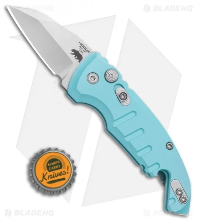 Hogue Knives CA Legal A01 Microswitch Wharncliffe Automatic Knife Aqua (1.8" SW) - Image 4