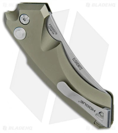 Hogue Knives EX-A05 Wharncliffe Automatic Knife OD Green (3.5" Stonewash) 34521 - Image 3