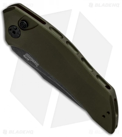 Kershaw Launch 1 Automatic Knife Olive Green Aluminum (3.4" BlackWash) 7100OLBW - Image 2