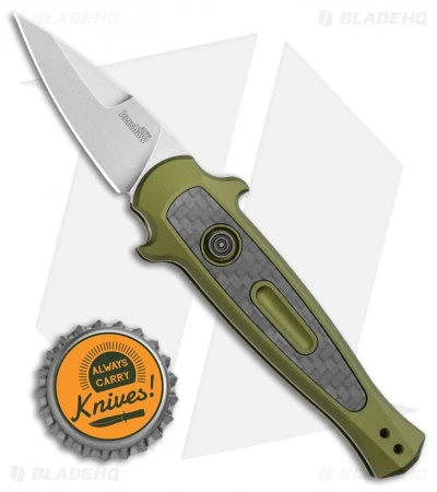 Kershaw Launch 12CA Legal Stiletto Automatic Knife OD Green (1.9" SW) - Image 4