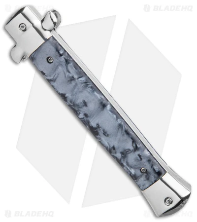 11" Stiletto OTF Automatic Knife Black Smoke Abyss (4.9" Polish) Dagger W/o Clip - Image 3