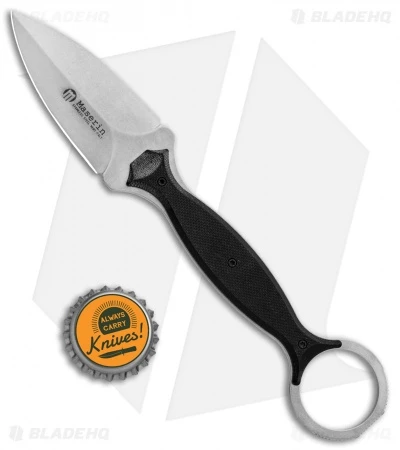 Maserin 922 Neck Line Karambit Fixed Blade Knife Black G-10 (2.6" Stonewash) - Image 4