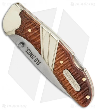 Old Timer Medium Lockback Folding Knife Wood (2.8" Satin) 31OT - Image 2