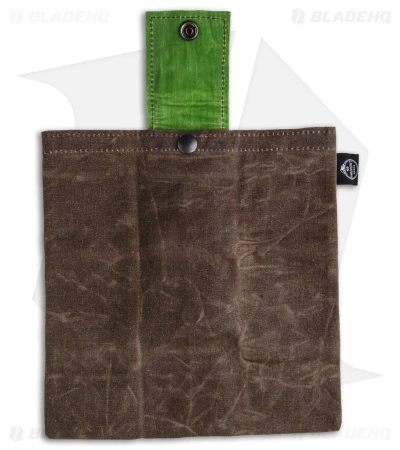 PNW Bushcraft Rugged Waxed Foraging Pouch Hip Bag - Brown OD/Green Canvas - Image 2