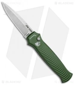 Piranha Bodyguard Automatic Knife Green (3.3" Stonewash)