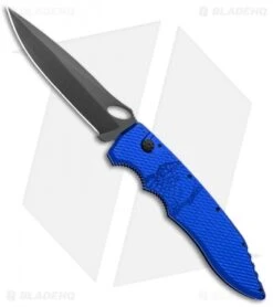 Piranha Mini Predator Blue Tactical Automatic Knife (3.5" Black)