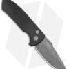 Pro-Tech Les George SBR LH Automatic Knife Black Aluminum (2.6" Acid Wash)