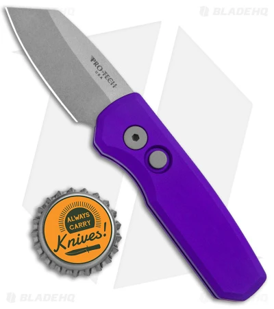 Pro-Tech Runt 5 Reverse Tanto Automatic Knife Purple (1.9" Stonewash MagnaCut) - Image 4