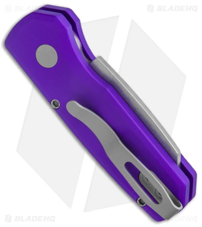 Pro-Tech Runt 5 Reverse Tanto Automatic Knife Purple (1.9" Stonewash MagnaCut) - Image 3
