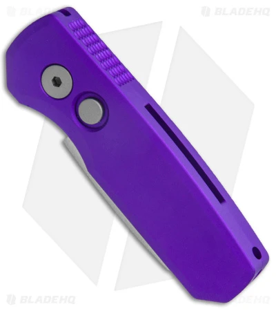 Pro-Tech Runt 5 Reverse Tanto Automatic Knife Purple (1.9" Stonewash MagnaCut) - Image 2