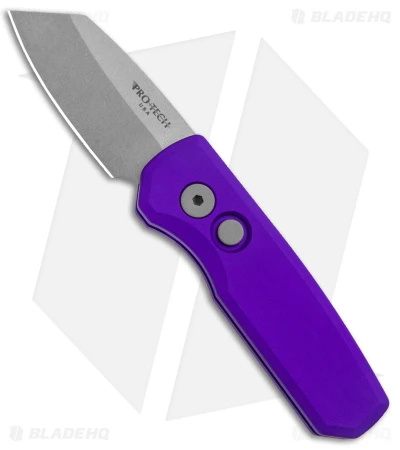 Pro-Tech Runt 5 Reverse Tanto Automatic Knife Purple (1.9" Stonewash MagnaCut)