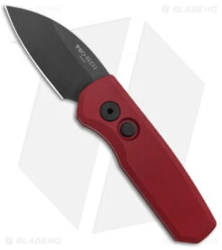Pro-Tech Runt 5 Wharncliffe Automatic Knife Red (1.9" Black DLC MagnaCut)