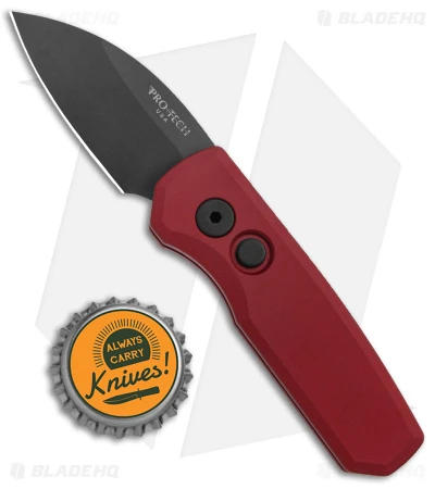 Pro-Tech Runt 5 Wharncliffe Automatic Knife Red (1.9" Black DLC MagnaCut) - Image 4