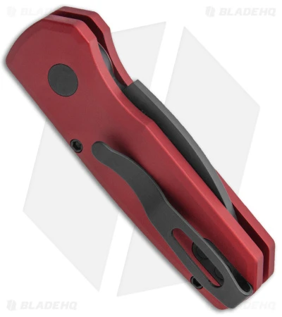 Pro-Tech Runt 5 Wharncliffe Automatic Knife Red (1.9" Black DLC MagnaCut) - Image 3