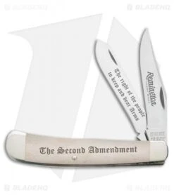 Remington 2nd Amendment Trapper Traditional Pocket Knife 3.75" White Bone
