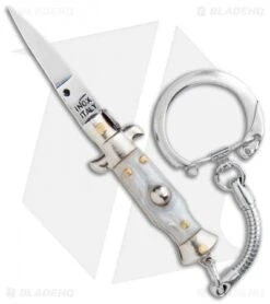 SKM 2.75" Keychain Stiletto Automatic Knife Gray (1.2" Satin Flat)