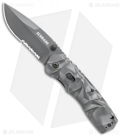 Schrade MAGIC Dual Action Spring Assisted Knife Gray (3.375" Gray Serr) SCHA12S