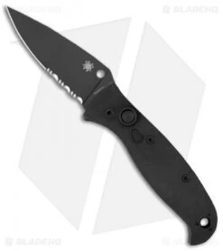 Spyderco Autonomy 2 Automatic Knife Black G-10 (3.5" Black Serr LC200N)