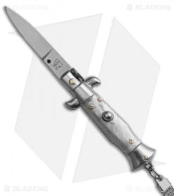 SKM 4" Keychain Stiletto Automatic Knife Gray (1.6" Satin Flat)