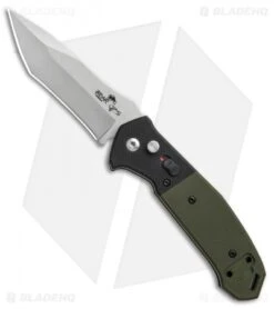 Bear OPS Mini Bold Action V Tanto Auto Knife Black/Green G-10 (3.25" Gray)