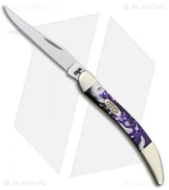 Case Small Texas Toothpick 3.00" Purple Swirl Corelon 910096PP