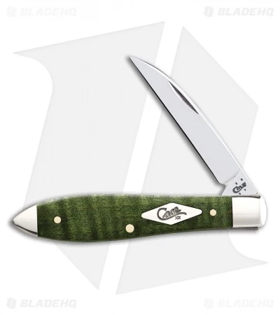 Case Teardrop Knife 3.5" Green Curly Maple (TB71028W SS) 65563