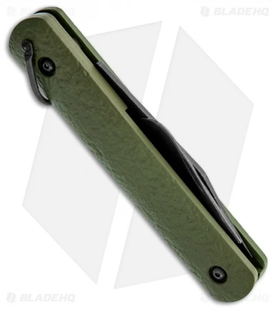 Colonial Knife Company M-726B Green Auto Rescue Military Knife W/Clip (3" Serr) - Image 2