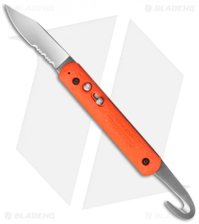Colonial M-724 Pocket Clip Rescue Automatic Knife Orange (3" Satin Serr)